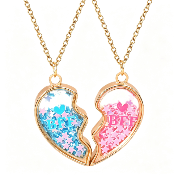 DESIGNICE Best Friend Necklace Gifts Matching Locket Heart Bff Friendship Necklace for 2,Best Friend Necklace