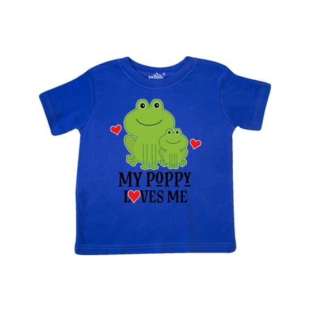 

Inktastic My Poppy Loves Me Grandson Frog Gift Gift Toddler Boy Girl T-Shirt