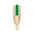 thumbnail image 5 of ANGARA Natural Channel-Set Square Emerald and Diamond Half Eternity Band in 14K Rose Gold for Women (Size-2.5mm) | May Birthstone, Birthday, Anniversary, Jewelry Gift for Women | Natural Emerald Ring, 5 of 10