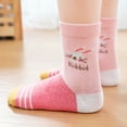thumbnail image 6 of Zwiiyzr 5 Pairs Toddler Girls Boys Kids Low Cut Socks Cute Print 3-15 Years Children Middle Tube Socks Trendy Casual Combed Cotton Socks Pink, 6 of 9