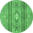 thumbnail image 1 of Ahgly Company Indoor Round Abstract Emerald Green Modern Area Rugs, 4' Round, 1 of 4