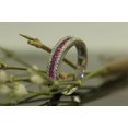 thumbnail image 2 of HeartsAndYou 4ct Round Cut Natural Ruby Moissanite Full Eternity Band 14k SOLID White Gold, 2 of 9