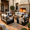 Light Grey, variant on LayinSun 5 Pieces Aluminum Patio Furniture Set with Coffee Table, Oversized Outdoor Conversation Set 7 Seats with 6" Thick Cushions for Outside Porch, Balcony, Deck