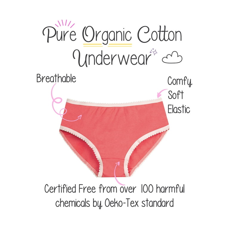 Little Star Organic Girls Briefs Panty, 10 Pk, Size 4-14