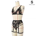 thumbnail image 1 of Conjunto de ropa interior de encaje sexy para mujer Sujetador hueco floral Panty Liguero Lencería, S seitruly XX000185-01, 1 of 7