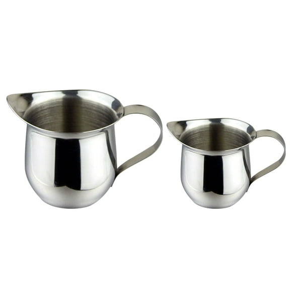 2pcs Stainless Steel Pitcher Milk Jug Coffee Sugar Cup Western-style Coffee Milk Jar