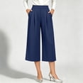 thumbnail image 5 of SwiftWear Women's Dress Work Capri Pants Solid Color Wide Leg Capris Stretch Casual Cropped Pants S-2XL, 5 of 6
