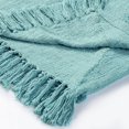 thumbnail image 5 of 50" X 60" Green Woven Cotton Throw Blanket with Fringe, 5 of 5