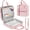 Pink, variant on Zipper Binder 3 Ring, 700 Sheets Capacity, Binder 3 Inch with Shoulder Strap Fits 13 Inch Laptop for  Office,Blue