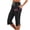 Black-3, variant on Independence Day Capri Pants for Women Elastic Waist Straight Leg Side Slit Hem Flag Printed Capris with Pockets