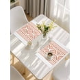 thumbnail image 5 of Orange Boho Placemats Set of 4, Vintage Southwestern Geometric Stripes Placemats for Dining Table, Place Mats for Kitchen Tabletop, Waterproof Wipeable Dining Table Mats Set, 5 of 9