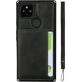 thumbnail image 3 of Case for Pixel 4a 5G Wallet Case with Card Holder,Luxury PU Leather Kickstand Card Slots,Double Magnetic Clasp and Flip Wrist Strap Multi-Function Case for Google Pixel 4a 5G 6.2",Black, 3 of 7