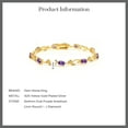 thumbnail image 5 of Gem Stone King 18K Yellow Gold Plated Silver Amethyst Greek Vine Diamond Bracelet for Women 3.28 Ct, 5 of 5