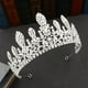 thumbnail image 3 of Zhuge Tiara de boda para novia, diadema de princesa, corona de novia, joyería para el cabello con diamantes de imitación de cristal, decoración para novia, cumpleaños, graduación, boda (plateada), 3 of 5