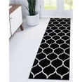 thumbnail image 1 of Unique Loom 3146749 2 ft. x 8 ft. 8 in. Rounded Trellis Frieze Runner Rug, Black, 1 of 2