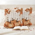 thumbnail image 3 of Orange Pumpkin Fall Outdoor Waterproof Pillow Covers, Thanksgiving Botanical Autumn Leaf Wooden Decorative Square Throw Pillowcase Sofa Cushion Sham for Patio/Couch/Chair, 18"x18" 2 Pack, 3 of 8