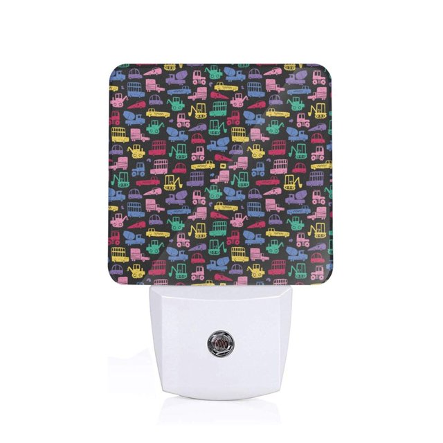 Balery Colorful Excavator Luz Nocturna LED con Sensor Automático, Enchufe con Sensor Crepuscular, Luz Suave de 0.5W para Dormitorio, Pasillo, Baño-EU