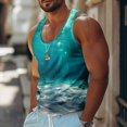 thumbnail image 2 of FOPSUFGWFO Mens Tank Tops Hawaiian Soft Loose Fit Sleeveless Shirts Graphic Sea And Beath Print Lightweight Blouses For Male Vacation Dark Blue XL, 2 of 5