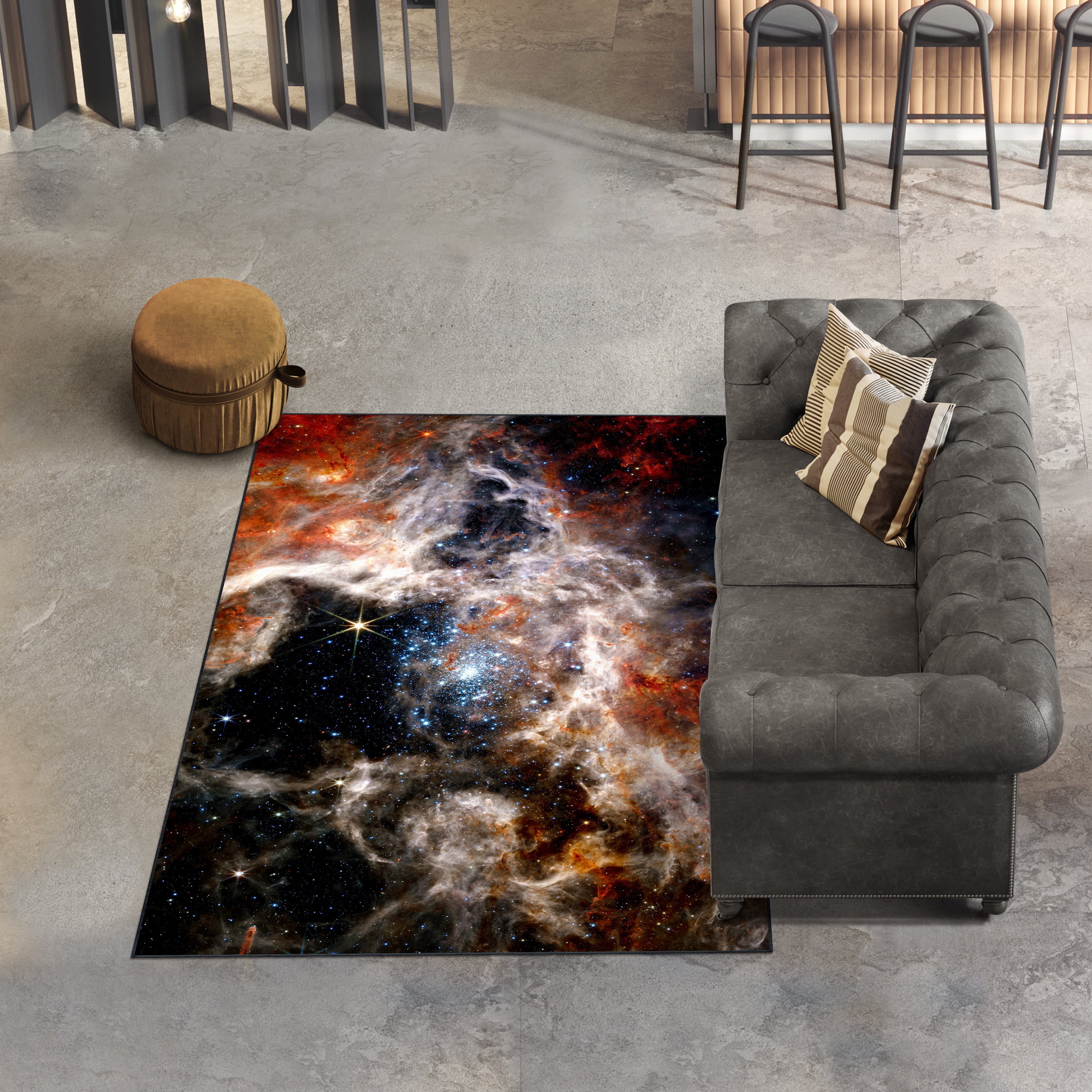 The James Webb Space Telescope Washable Art Area Rug size 5'x8', Power-loomed, Heavenly Softness with Non-Slipping Backing