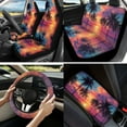 thumbnail image 2 of Yuyamidu Coconut Tree Car Seat Cover Set with Steering Wheel Cover Seaside Seat Belt Cover Car Cup Center Console Pad Coasters Lipstick Sleeve Pouch Keychain, 13 PCS Set, 2 of 6