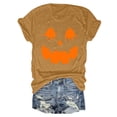 thumbnail image 5 of Landzoo Halloween Tops For Women Graphic Print Short Sleeve Crew Neck Shirt Party Comfortable Women T Shirt Size M Yellow, 5 of 5