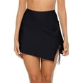Womens High Waisted Split Swim Skirt Sporty Drawstring Skirted Swim