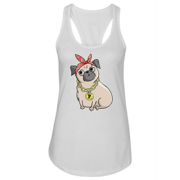 A Pug With A Chain Tank Women -Image by Shutterstock, Female XX-Large