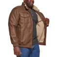 thumbnail image 3 of Big & Tall Levi's® Faux Leather Sherpa Lined Bomber Jacket Color: Black Size: 5XB, 3 of 4