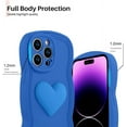thumbnail image 3 of for iPhone 14 Pro Max Case Cute 3D Love Heart Curly Wave Shape Phone Cover Soft TPU Shockproof Full Camera Lens Protective Case for iPhone 14 Pro Max 6.7 Inch for Women Girl-Blue, 3 of 12