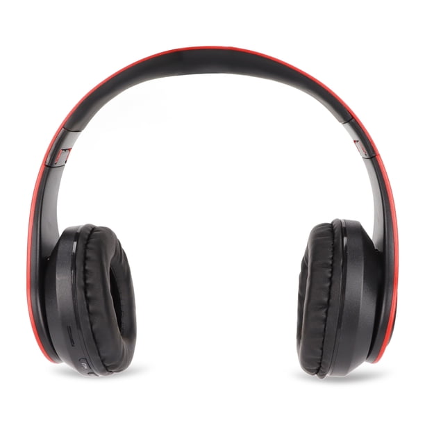 Auriculares inalámbricos Bling Bling con cancelación de ruido y Bluetooth plegables para teléfono móvil PC viajes juegos color negro rojizo