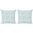 thumbnail image 1 of Ambesonne Fish Throw Pillow Cover 2 Pack, Watercolor Marine Animal, 20", Teal, 1 of 2