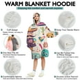thumbnail image 5 of Wearable Oversized Blanket,Colorful Mexican Elements Wearable Blanket Hoodie for Adults,Cozy Hooded Blankets with Super Pockets,Super Warm Fuzzy Pullover for Women & Men, 5 of 6