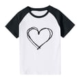 thumbnail image 2 of Feancey Kids Summer T Shirts Boys Girls Cute Heart Print Tshirt Loose Fit Casual Short Sleeve Round Neck Tops Sales Today Black 3 Years, 2 of 10