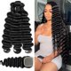 thumbnail image 1 of Paquetes de pelo con cierre, sueltas, ondas profundas, 12 A, brasileñas, 1 of 6