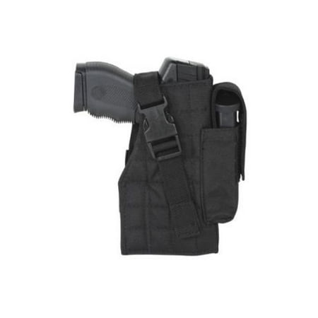 Handheld Holster - Voodoo Tactical Tactical Molle Holster W/ Attached Mag Pouch, Right Handed, Blac