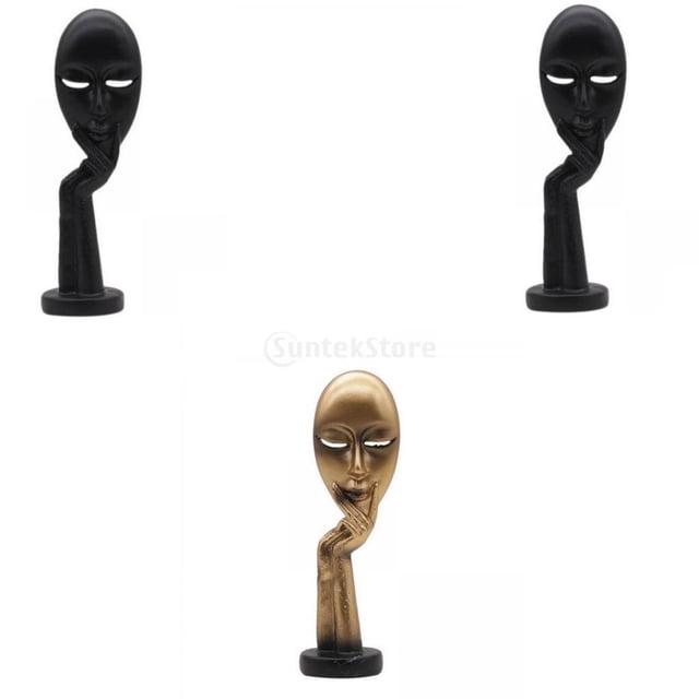 3x Escultura de Estatuilla Estatua para Decoración de Librería Moderna Gloria Estatuilla de pensador