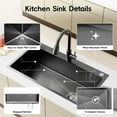 thumbnail image 4 of AMENDPATURE 32" Drop in Kitchen Sink Stainless Steel Black Single Sink，Modern Design Durable with Multiple Accessories，Net Content:17LB, 4 of 8