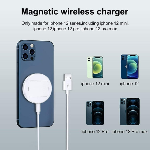 Chargeur à induction 15w iPhone 12 Mini Blanc magnétique à charge