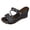 Black, variant on Wedges Heels for Women Color Block Slip on Platform Sandals Adjustable Strap Open Toe Slides Non Slip Summer Slippers Black Size 9.5