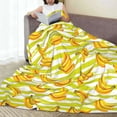 thumbnail image 6 of Salouo Bananas On A Striped Print Bed Blankets,Flannel Blanket Comfortable Air Conditioning Blanket Lightweight Blanket for Sofa Bed Travel & Couch -40"x30", 6 of 8
