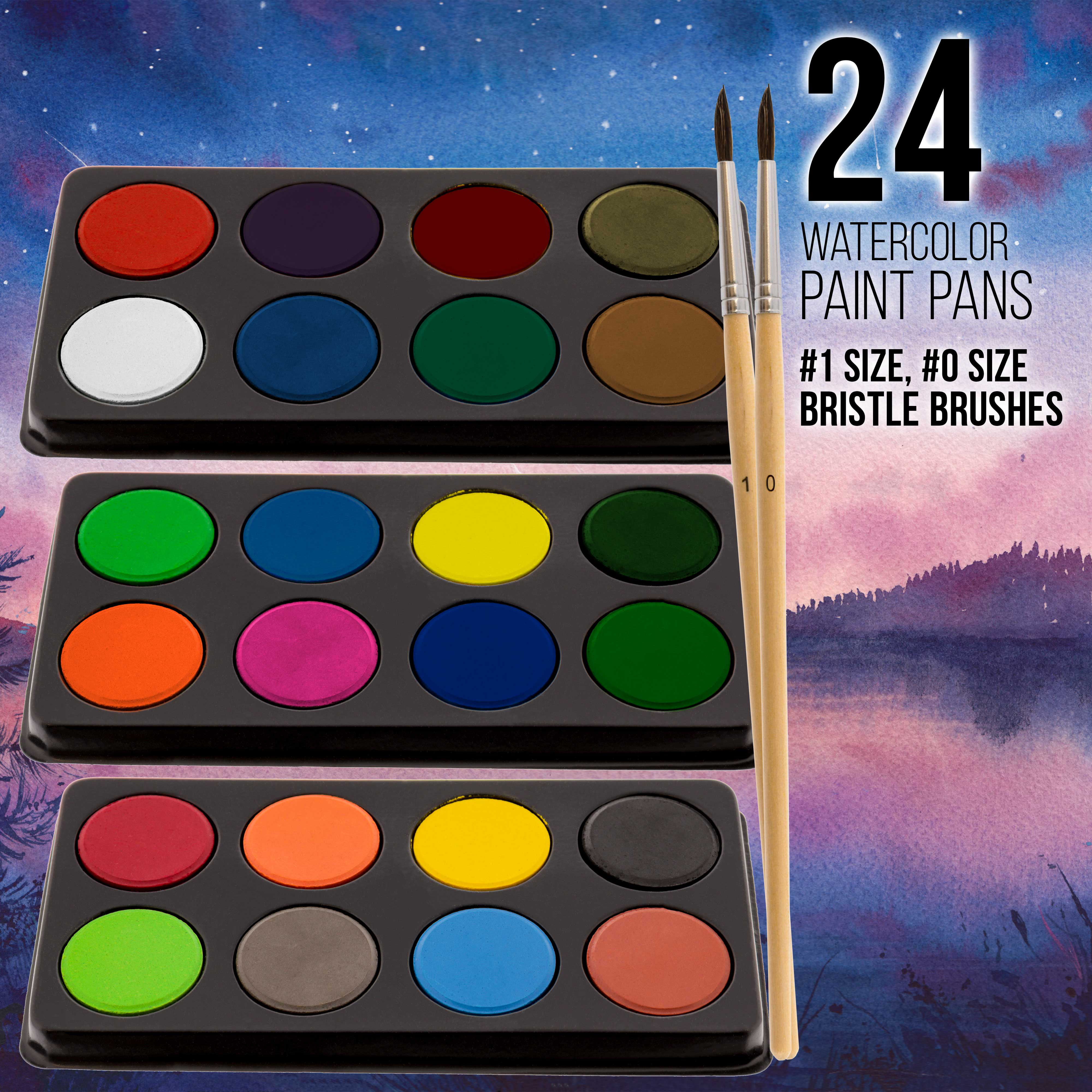 Watercolor Paint Set for Kids, Set of 12, 8-Colors Painting Kit with B ·  Art Creativity