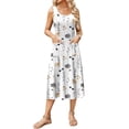 thumbnail image 1 of Vestido Zeagoo para mujer, sin mangas, con estampado floral, midi, de verano, con bolsillos, 1 of 7