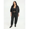 thumbnail image 3 of Athletic Works Women's and Women's Plus Barrel Leg Pant, Sizes XS-4X, 3 of 6