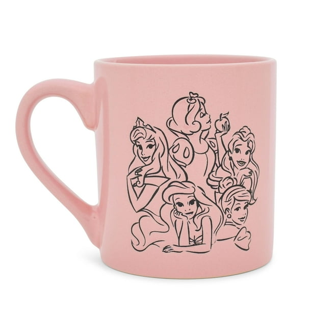 Taza de cerámica resistente a la cera con forma de princesa de Disney, color rosa, 414 ml
