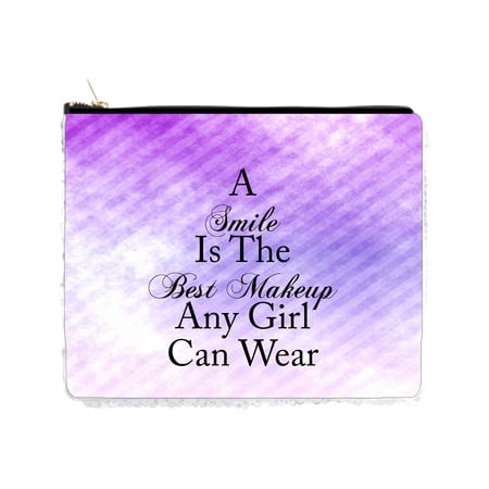 Smile is the Best Makeup Quote on Purple Retro Grunge Print - 2 Sided 6.5