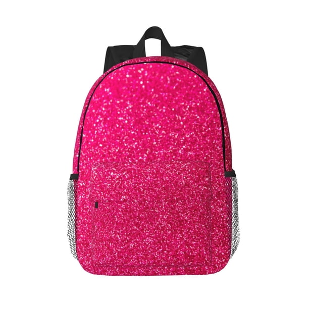 Disketp Rose Red Glitter Mochila Escolar de 15 Pulgadas, Mochila Ligera para Estudiantes, Viajes y Trabajo, Cómoda y Resistente para el Uso Diario
