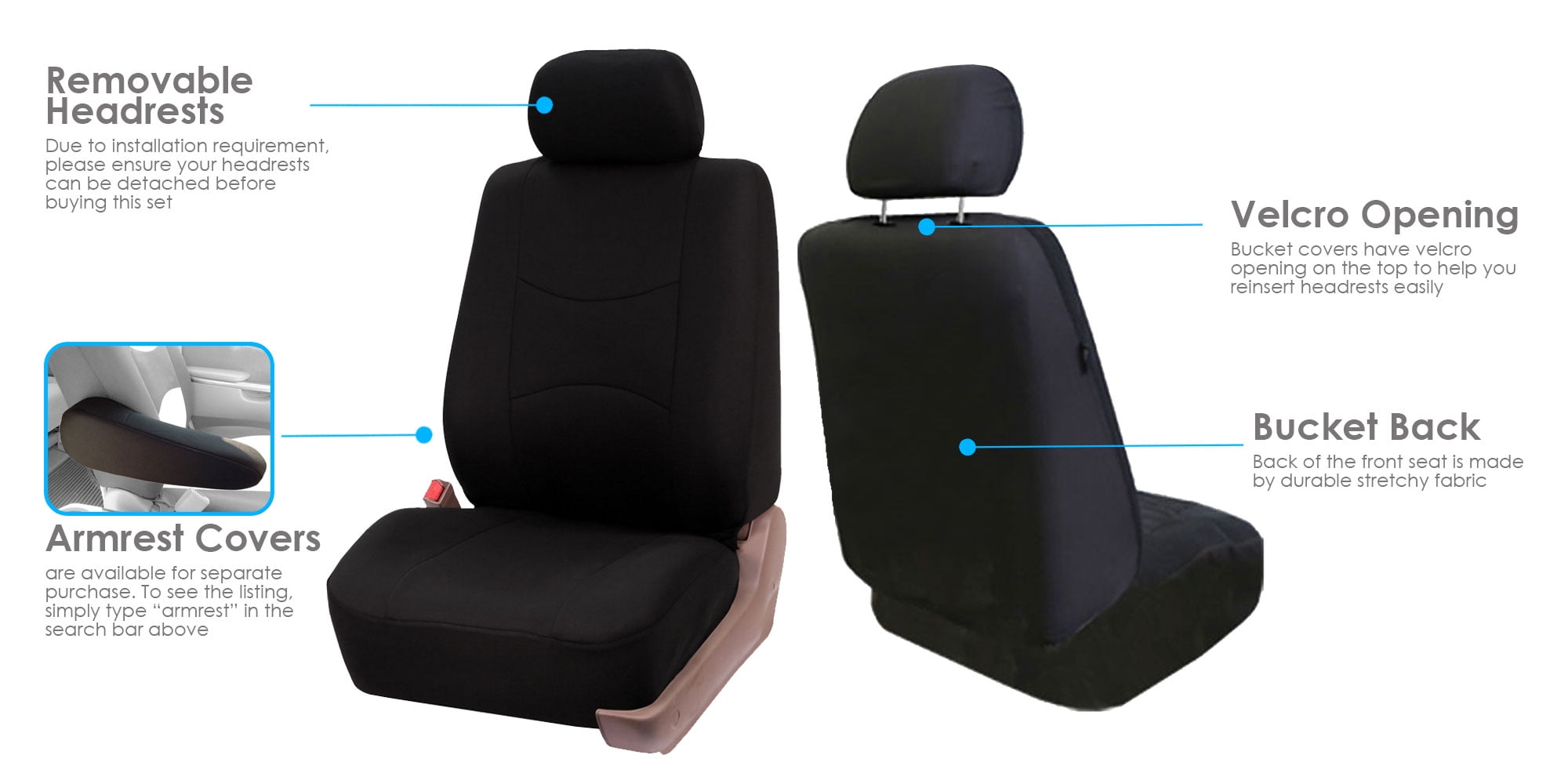 Fh Group Universal Flat Cloth Fabric Car Seat Cover Full Set Black Fh Group Universal Flat Cloth Fabric Car Seat Cover Full Set Black Com