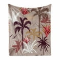 thumbnail image 1 of Tropical Palm Soft Flannel Fleece Throw Blanket, Tropical Forest Night Leaves and Trees Hand Drawn Illustration Strokes, Cozy Plush for Indoor and Outdoor Use, 50" x 70", Multicolor, by Ambesonne, 1 of 6