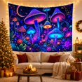 thumbnail image 3 of Floral Garden Forest with Filled Variety Bioluminescent, Mystical Fantasy for Space Lovers, Aesthetic Wall Decor, Mother'S Day Gift, Tapestry Wall Hanging for Dorm and Living Room, 3 of 7
