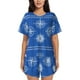 thumbnail image 1 of Balery Compass Conjunto de Pijama para Mujer con Estampado, Dos Piezas de Manga Corta y Shorts, Ropa de Dormir Suave con Cuello Redondo y Bolsillos-Large, 1 of 6